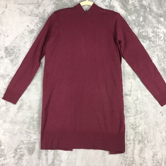 Sweet Romeo Women’s XS Open Front Long Cardigan Maroon Pocketed Lightweight NWOT - Picture 10 of 10